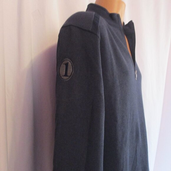 Nike Golf Pullover Sweater Mock Neck Size Medium 3/4 Zip Blue - Picture 2 of 8